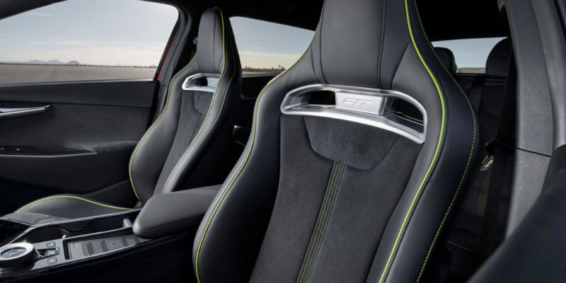 Interior view of the front seats of the 2023 Kia EV6