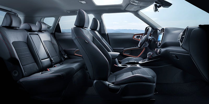 Interior view of seating in a 2023 Kia Soul